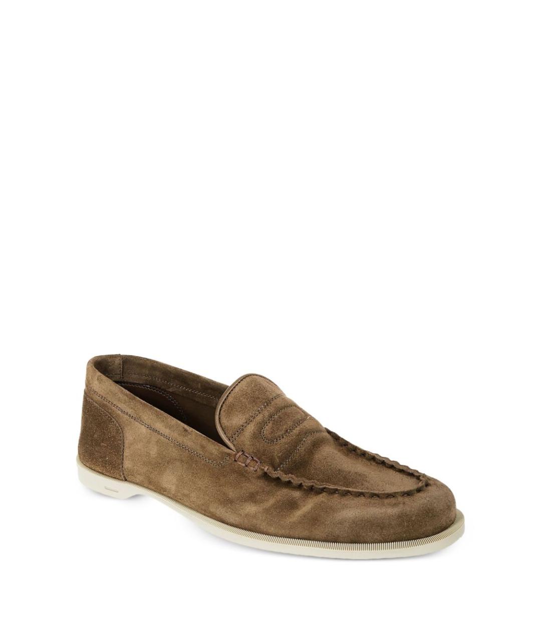 JOHN LOBB Зеленые кожаные мокасины, фото 3