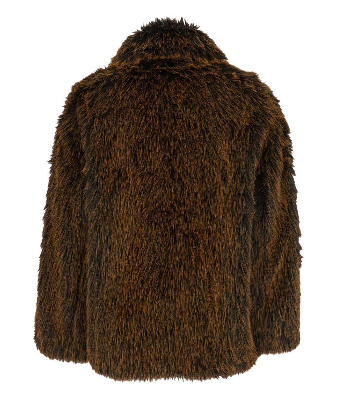 SEMICOUTURE Коричневая полиэстеровая шуба, фото 3