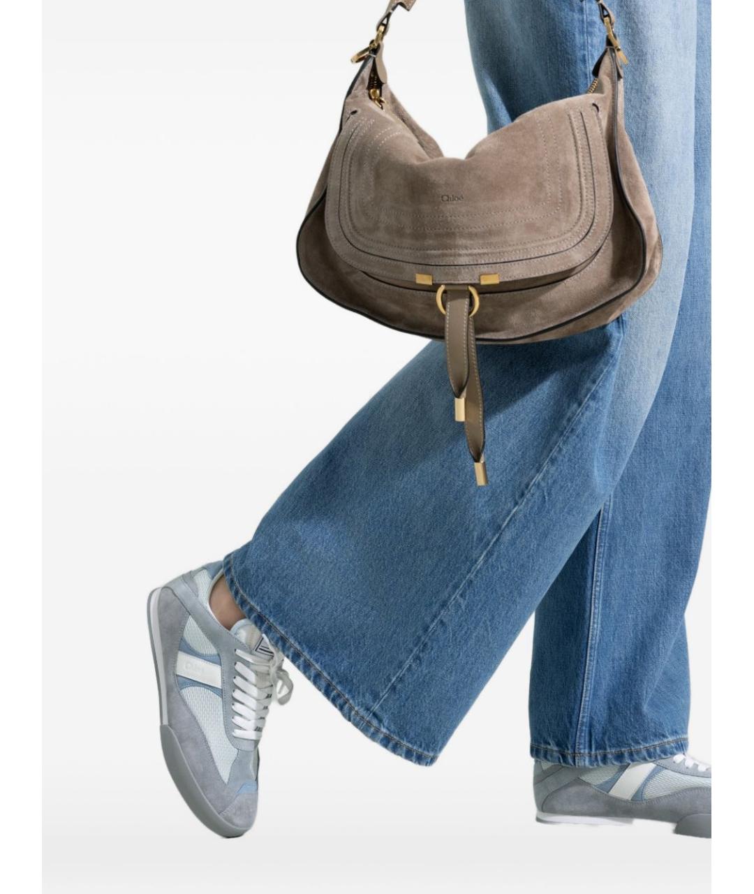 CHLOE Голубые кожаные кроссовки, фото 3