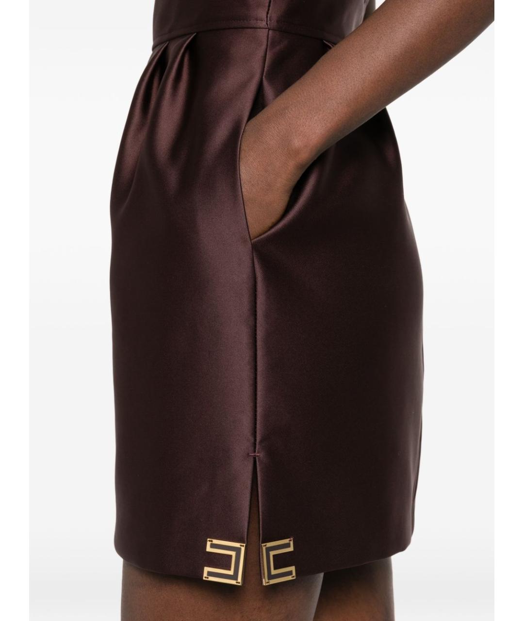 ELISABETTA FRANCHI Коричневое коктейльное платье, фото 3