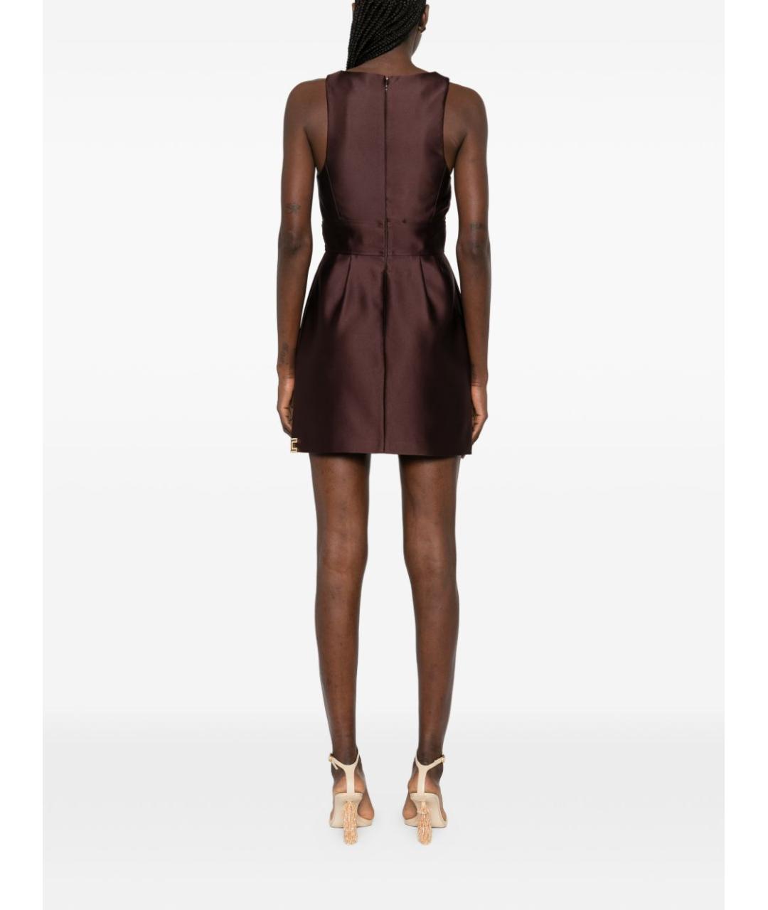 ELISABETTA FRANCHI Коричневое коктейльное платье, фото 4