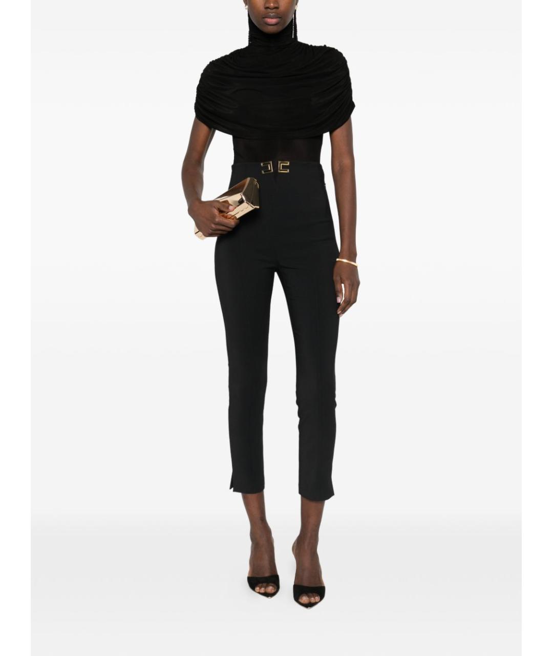 ELISABETTA FRANCHI Черные брюки узкие, фото 3
