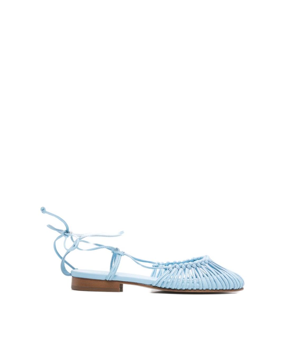 HEREU Голубые кожаные балетки, фото 1