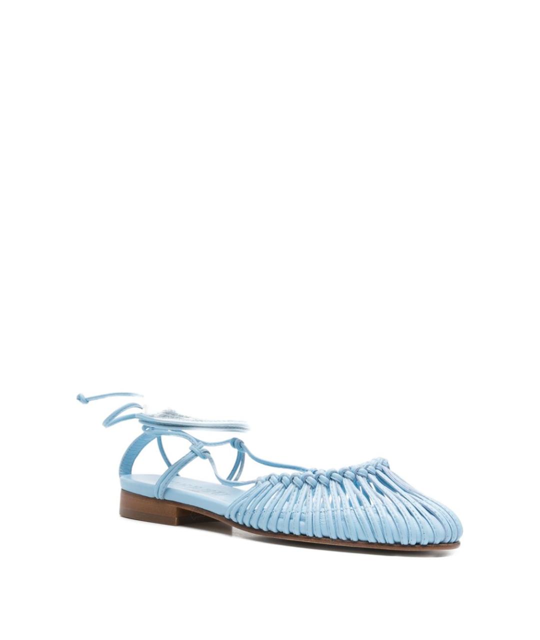 HEREU Голубые кожаные балетки, фото 4