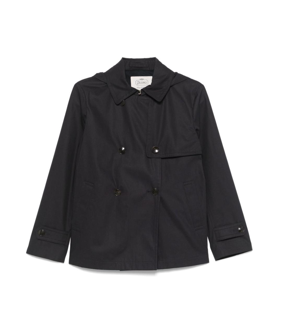 HERNO Синий полиэстеровый тренч/плащ, фото 1