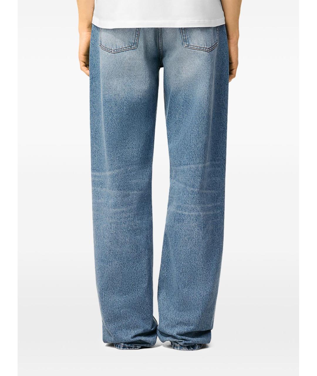 Ami Paris Голубые хлопковые прямые джинсы, фото 3