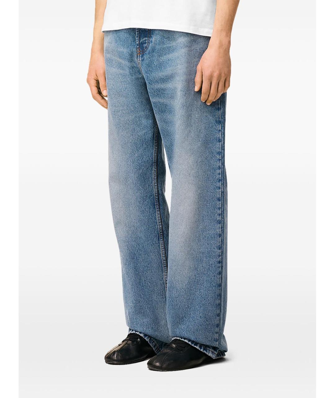 Ami Paris Голубые хлопковые прямые джинсы, фото 6