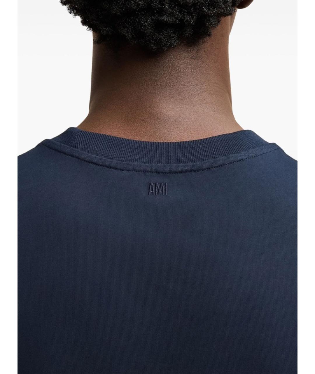 Ami Paris Синяя хлопковая футболка, фото 4