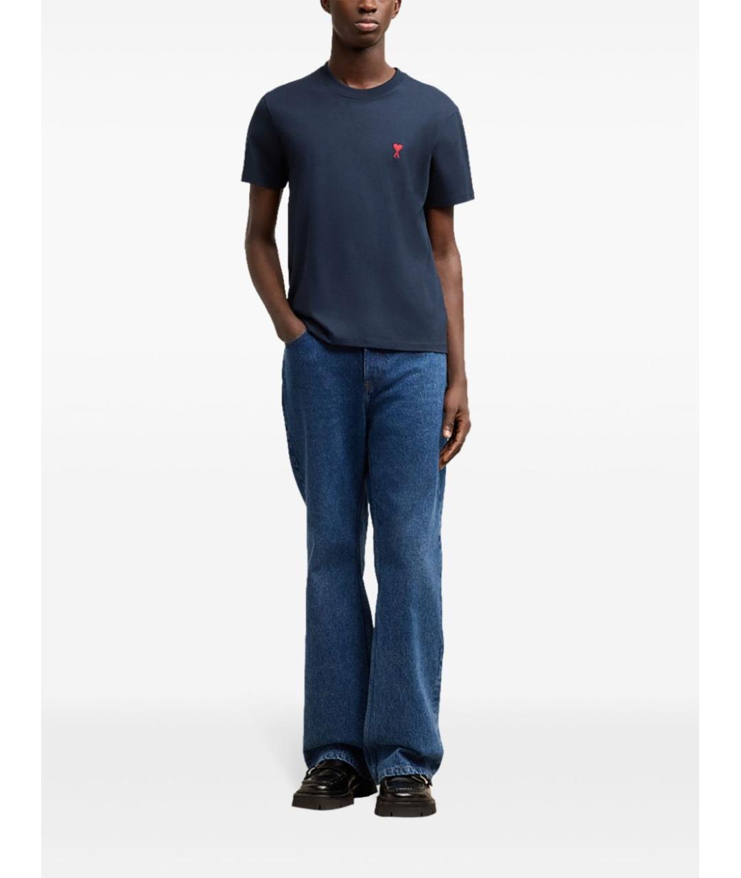 Ami Paris Синяя хлопковая футболка, фото 5