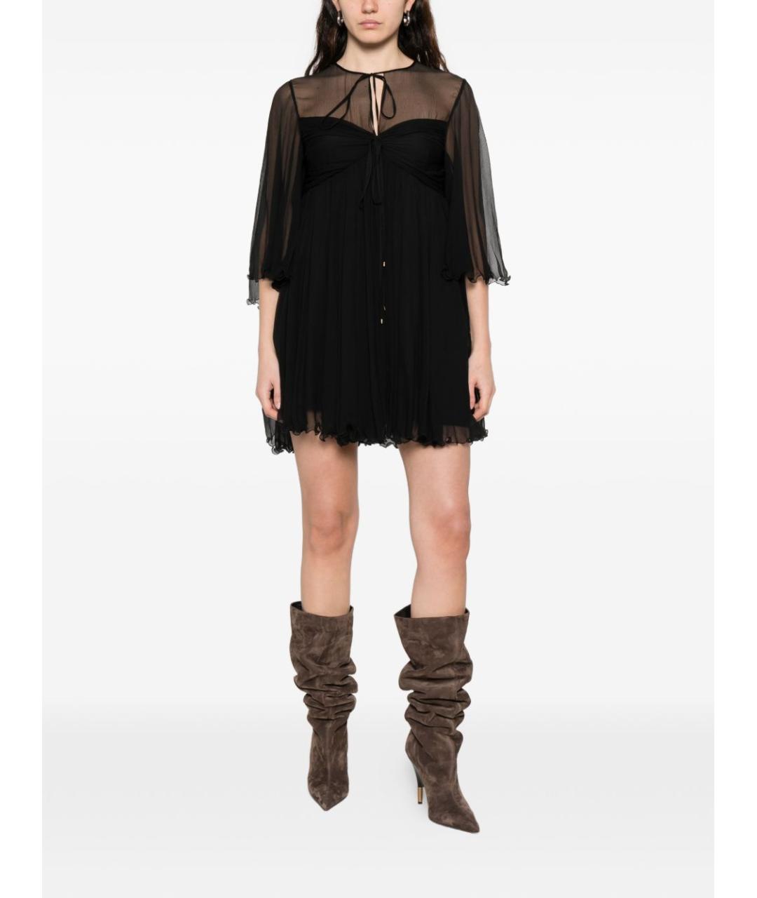 CHLOE Черное шелковое платье, фото 3