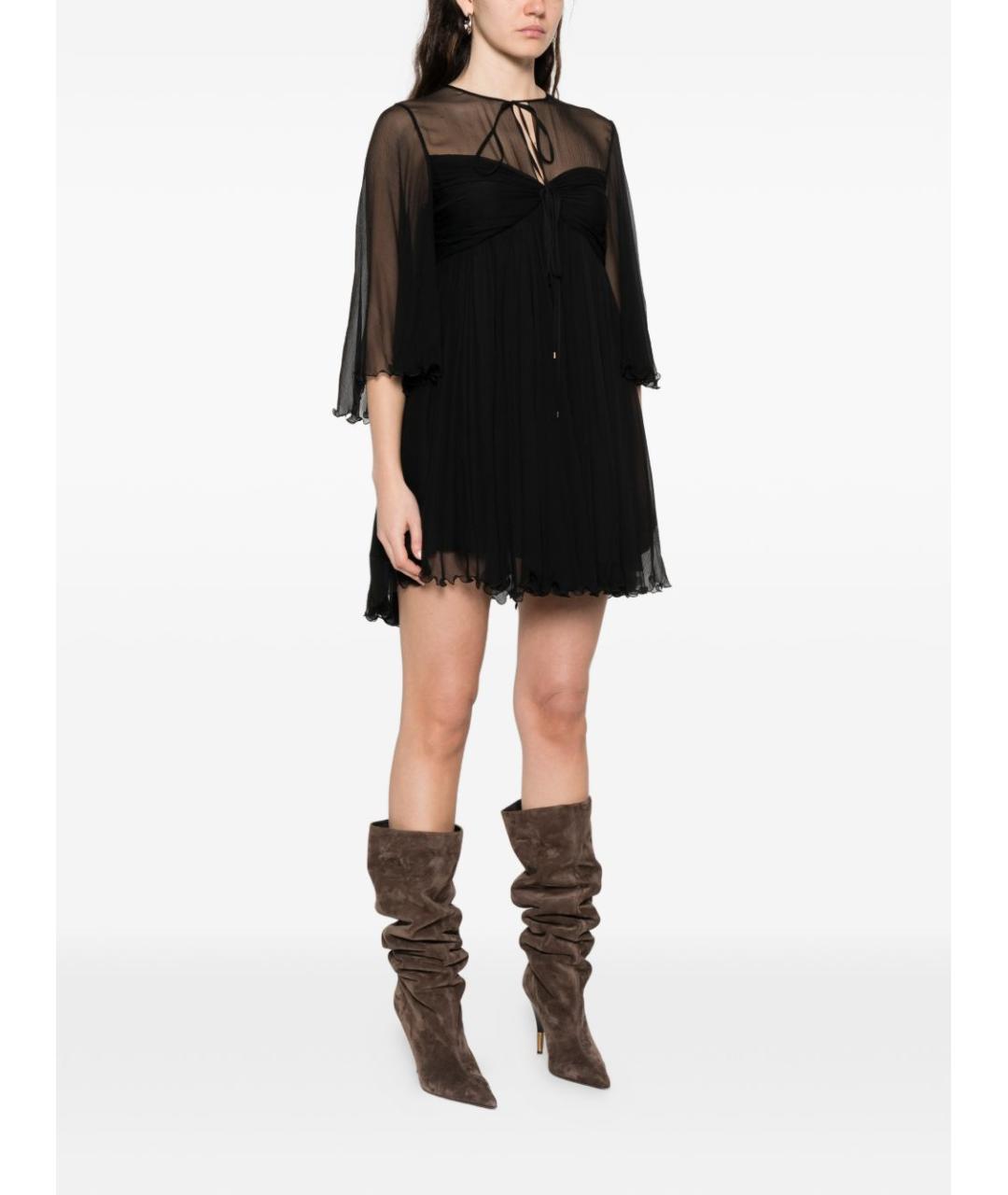 CHLOE Черное шелковое платье, фото 5