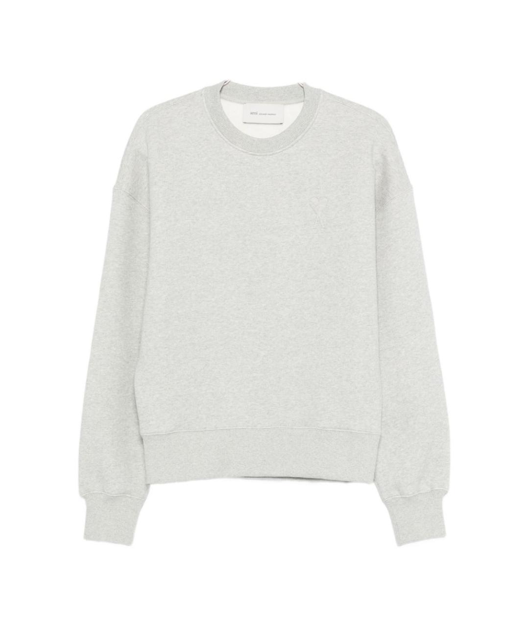 Ami Paris Серый хлопковый джемпер / свитер, фото 1