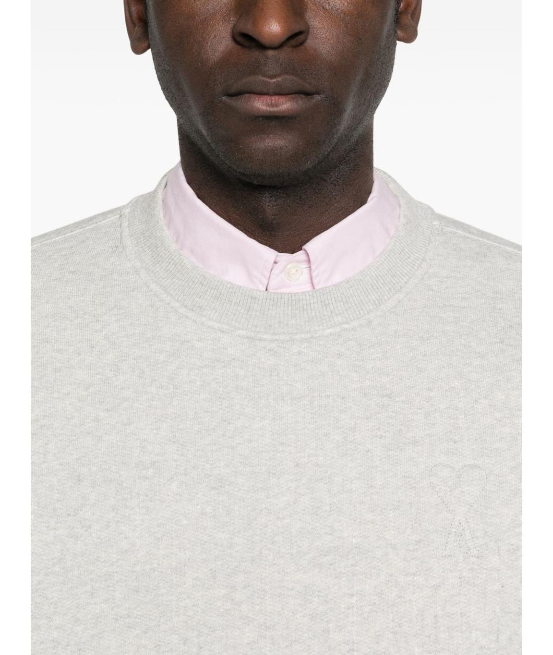 Ami Paris Серый хлопковый джемпер / свитер, фото 4