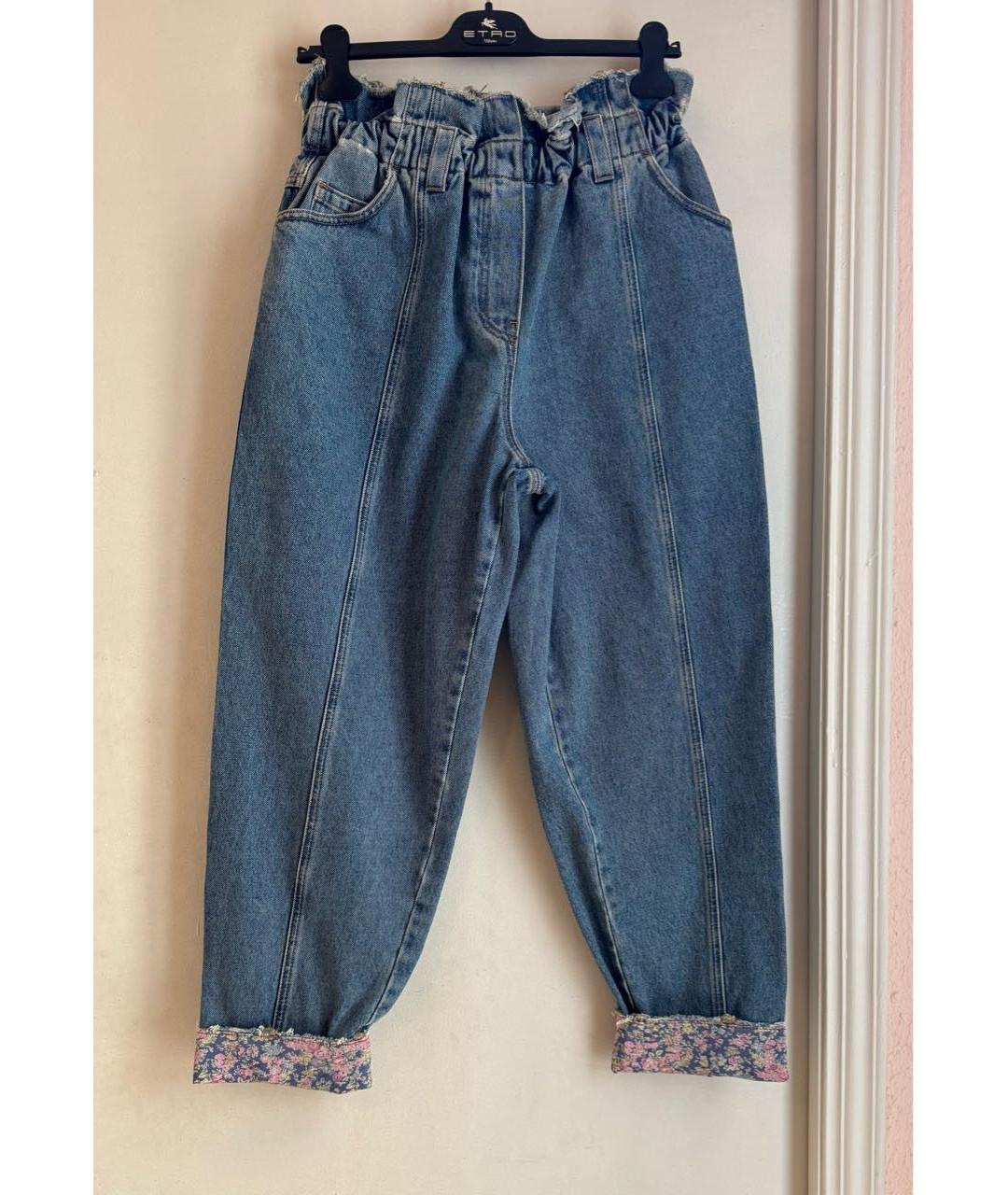 PHILOSOPHY DI LORENZO SERAFINI Синие хлопковые прямые джинсы, фото 8