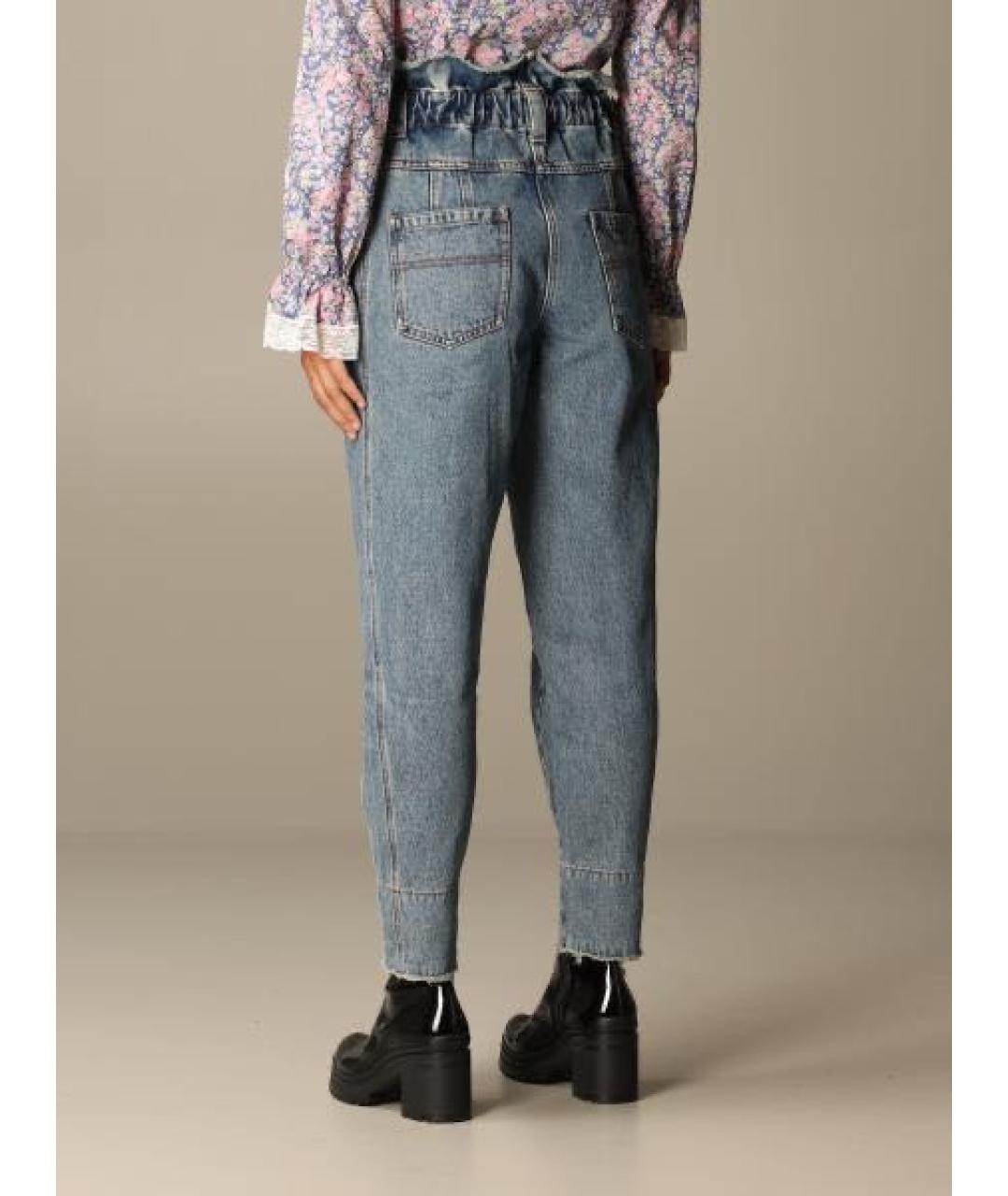 PHILOSOPHY DI LORENZO SERAFINI Синие хлопковые прямые джинсы, фото 3