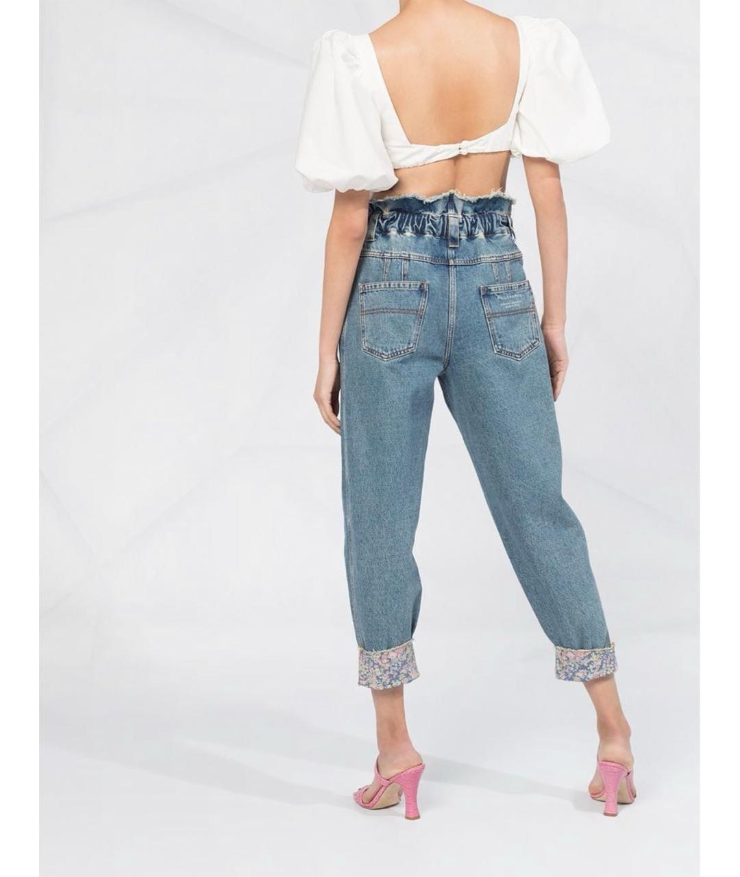 PHILOSOPHY DI LORENZO SERAFINI Синие хлопковые прямые джинсы, фото 7