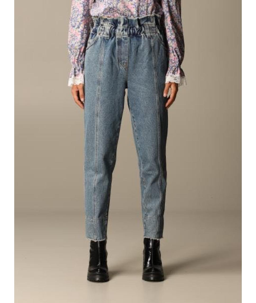 PHILOSOPHY DI LORENZO SERAFINI Синие хлопковые прямые джинсы, фото 2