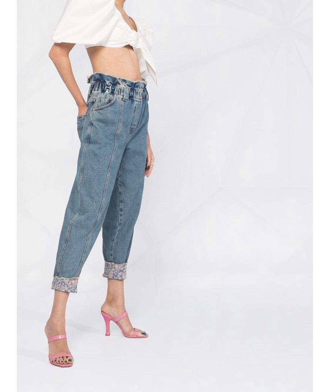 PHILOSOPHY DI LORENZO SERAFINI Синие хлопковые прямые джинсы, фото 6