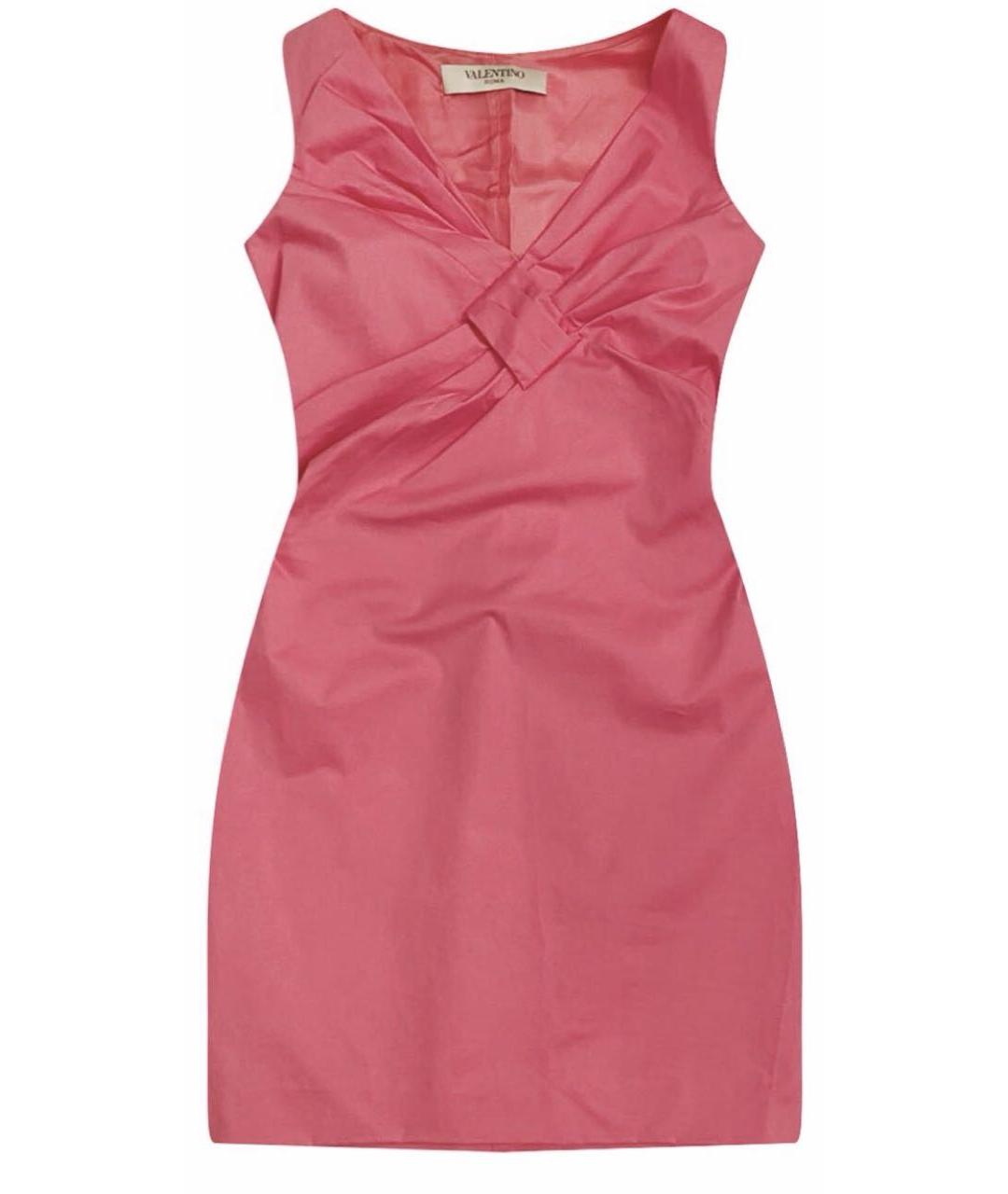 VALENTINO Розовое хлопко-эластановое вечернее платье, фото 8