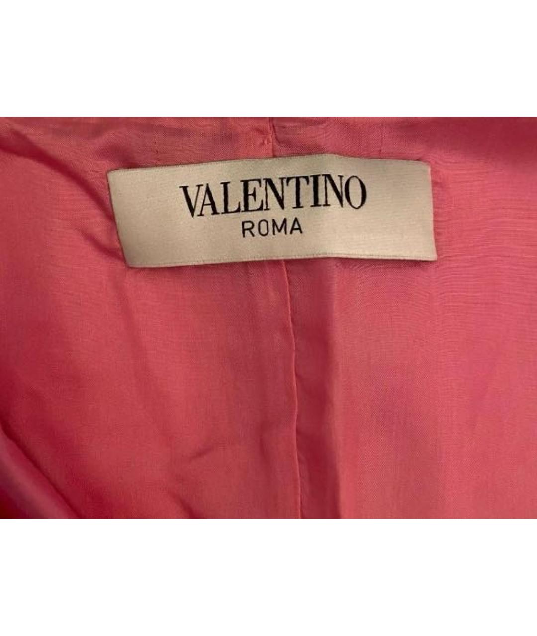 VALENTINO Розовое хлопко-эластановое вечернее платье, фото 5