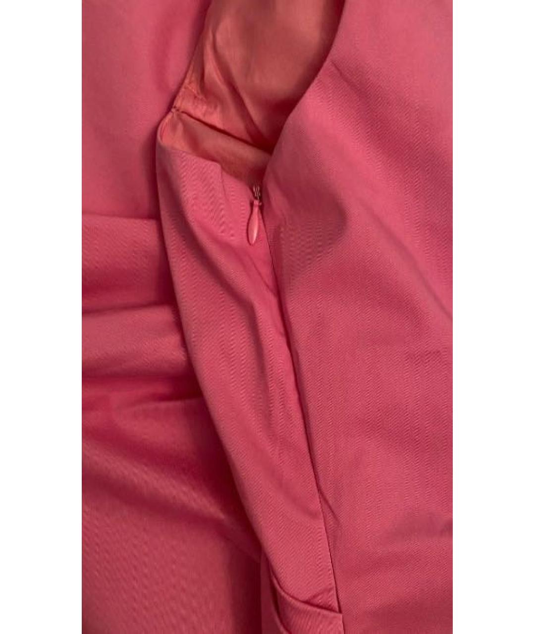 VALENTINO Розовое хлопко-эластановое вечернее платье, фото 4