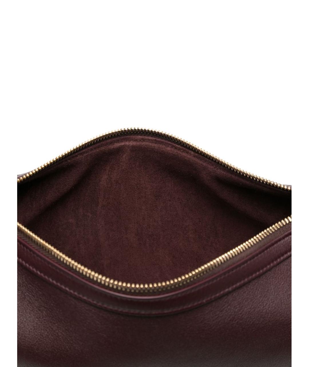 CELINE Бордовая кожаная сумка через плечо, фото 3