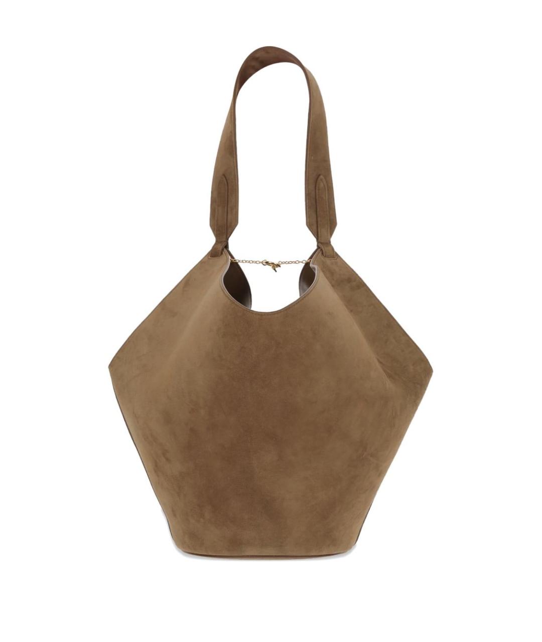 KHAITE Коричневая замшевая сумка тоут, фото 4