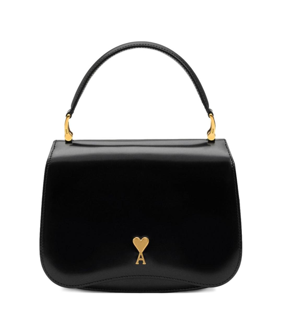 Ami Paris Черная кожаная сумка через плечо, фото 1