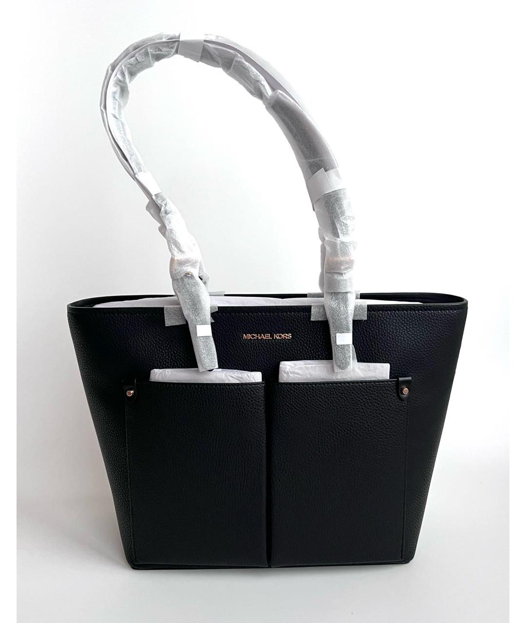 MICHAEL KORS Черная сумка с короткими ручками из искусственной кожи, фото 5