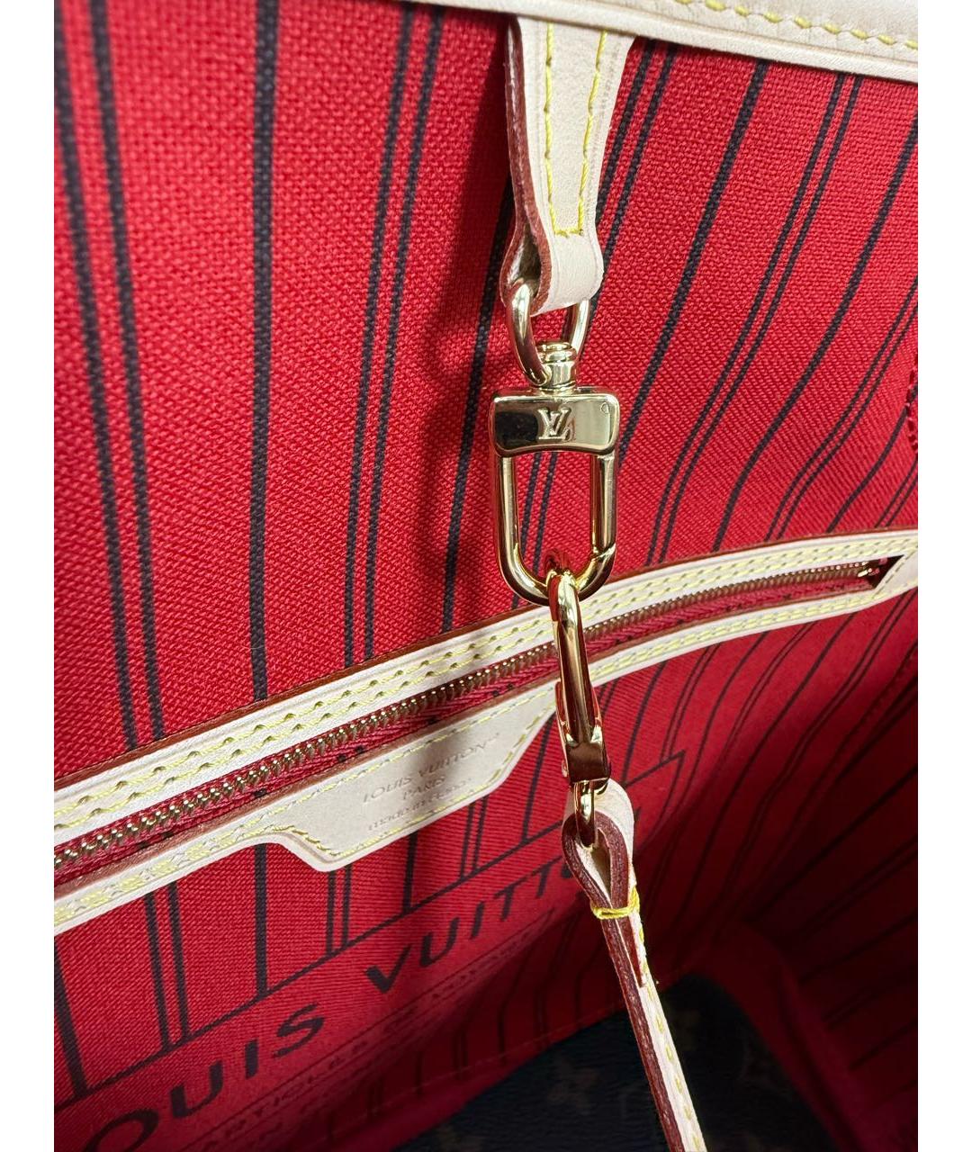 LOUIS VUITTON Коричневая кожаная сумка тоут, фото 3