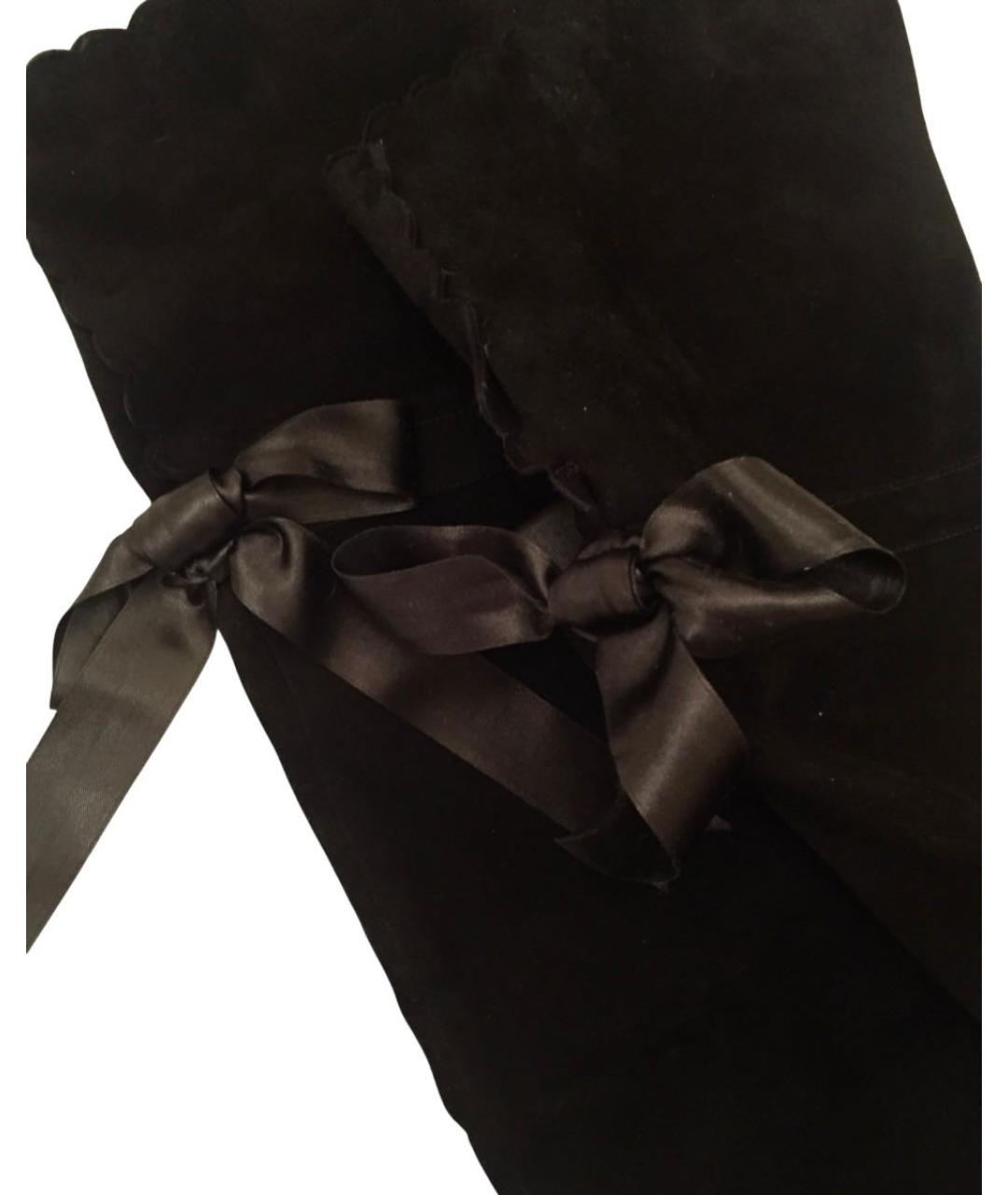 RED VALENTINO Черные замшевые ботфорты, фото 5