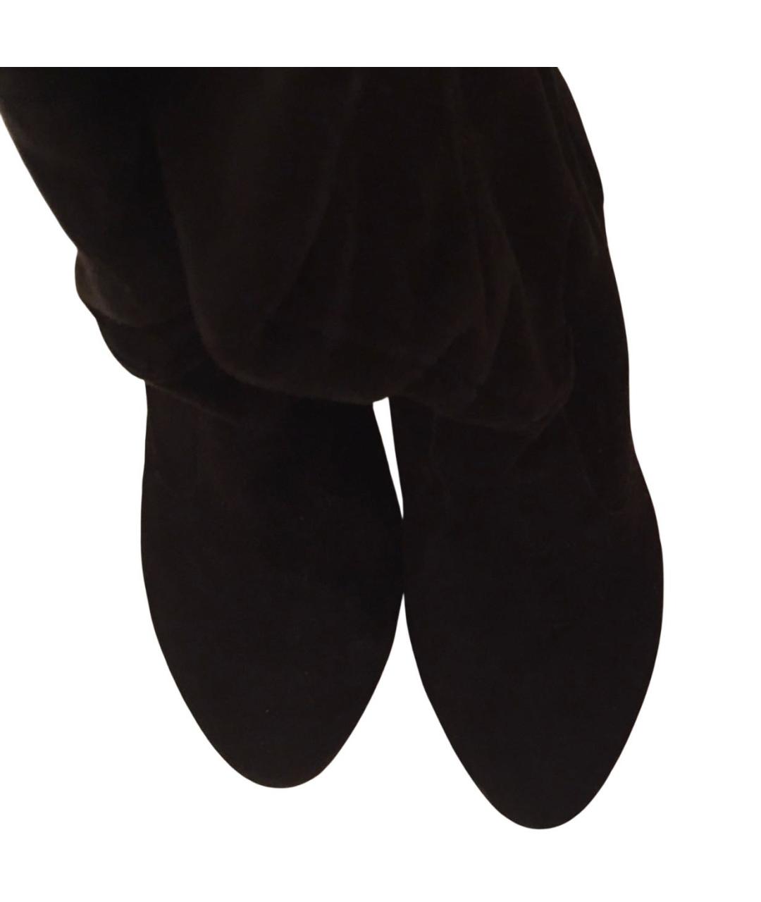 RED VALENTINO Черные замшевые ботфорты, фото 3