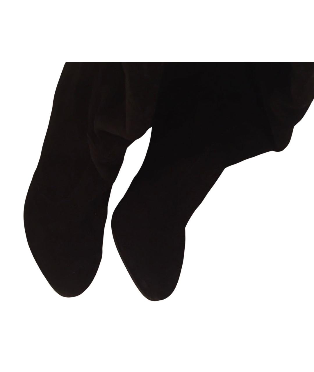 RED VALENTINO Черные замшевые ботфорты, фото 6