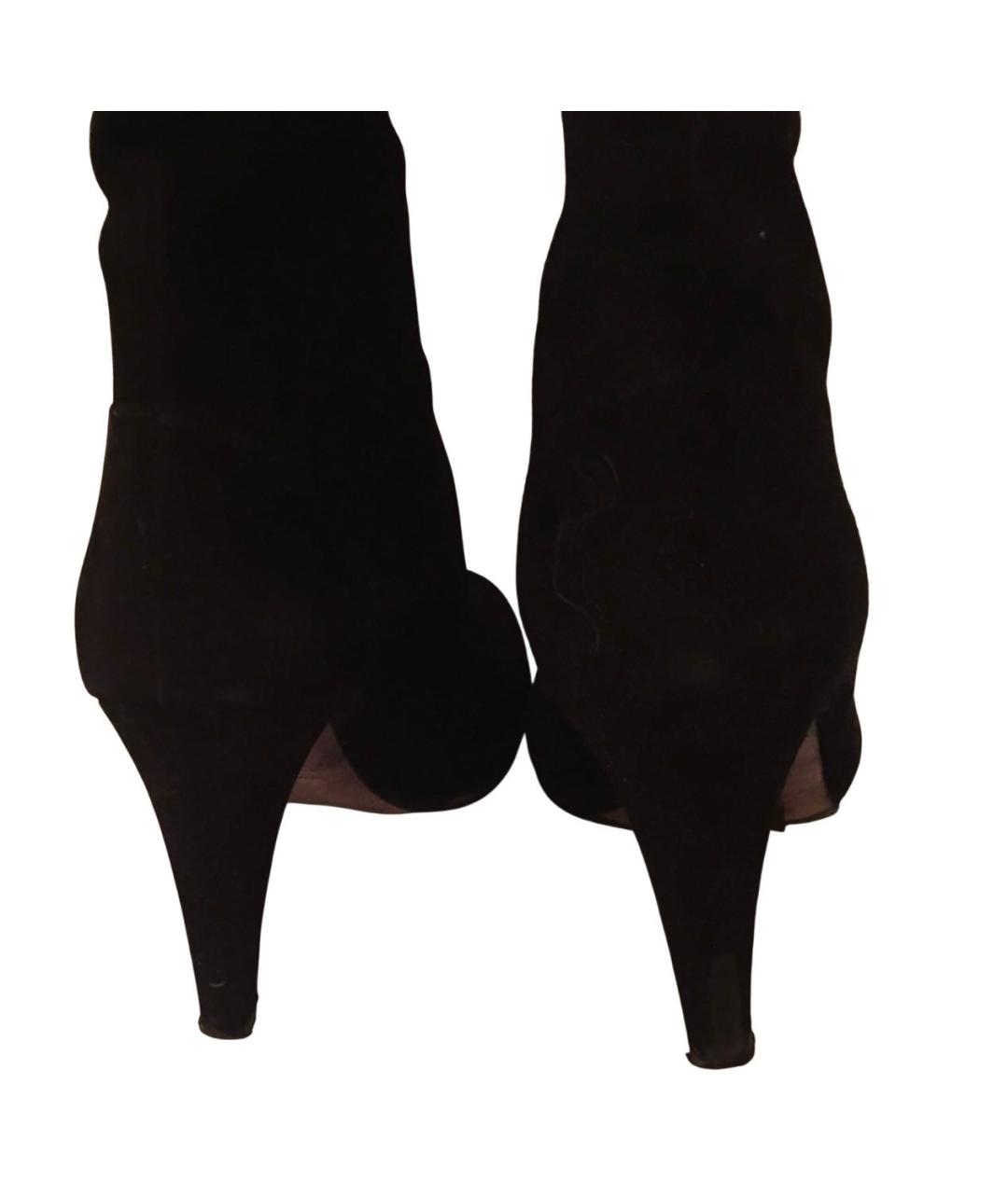 RED VALENTINO Черные замшевые ботфорты, фото 4