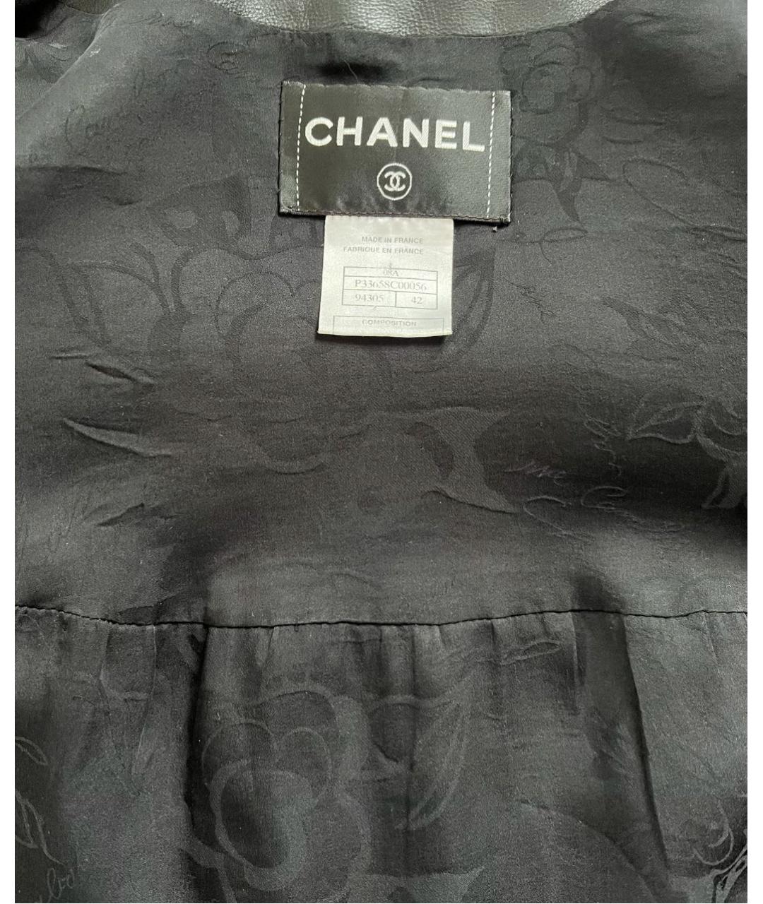 CHANEL Черная кожаная куртка, фото 3