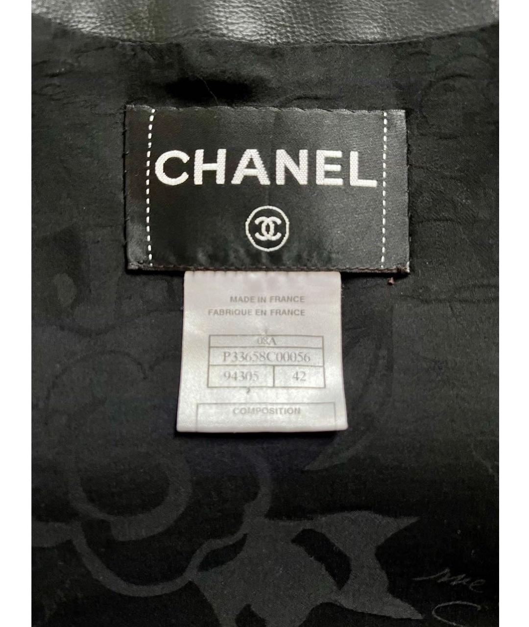 CHANEL Черная кожаная куртка, фото 7