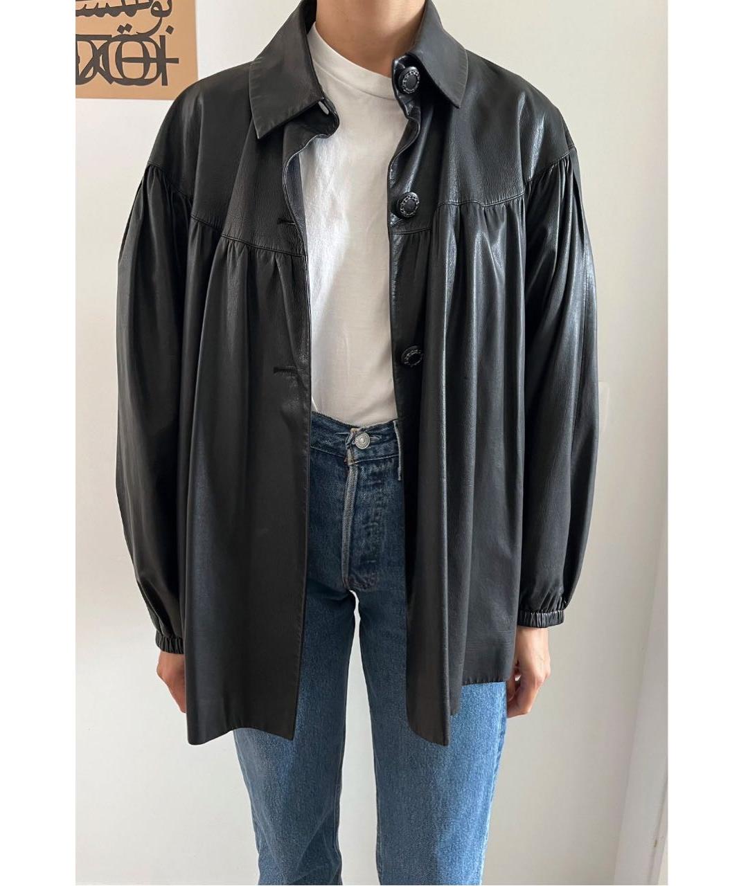 CHANEL Черная кожаная куртка, фото 4