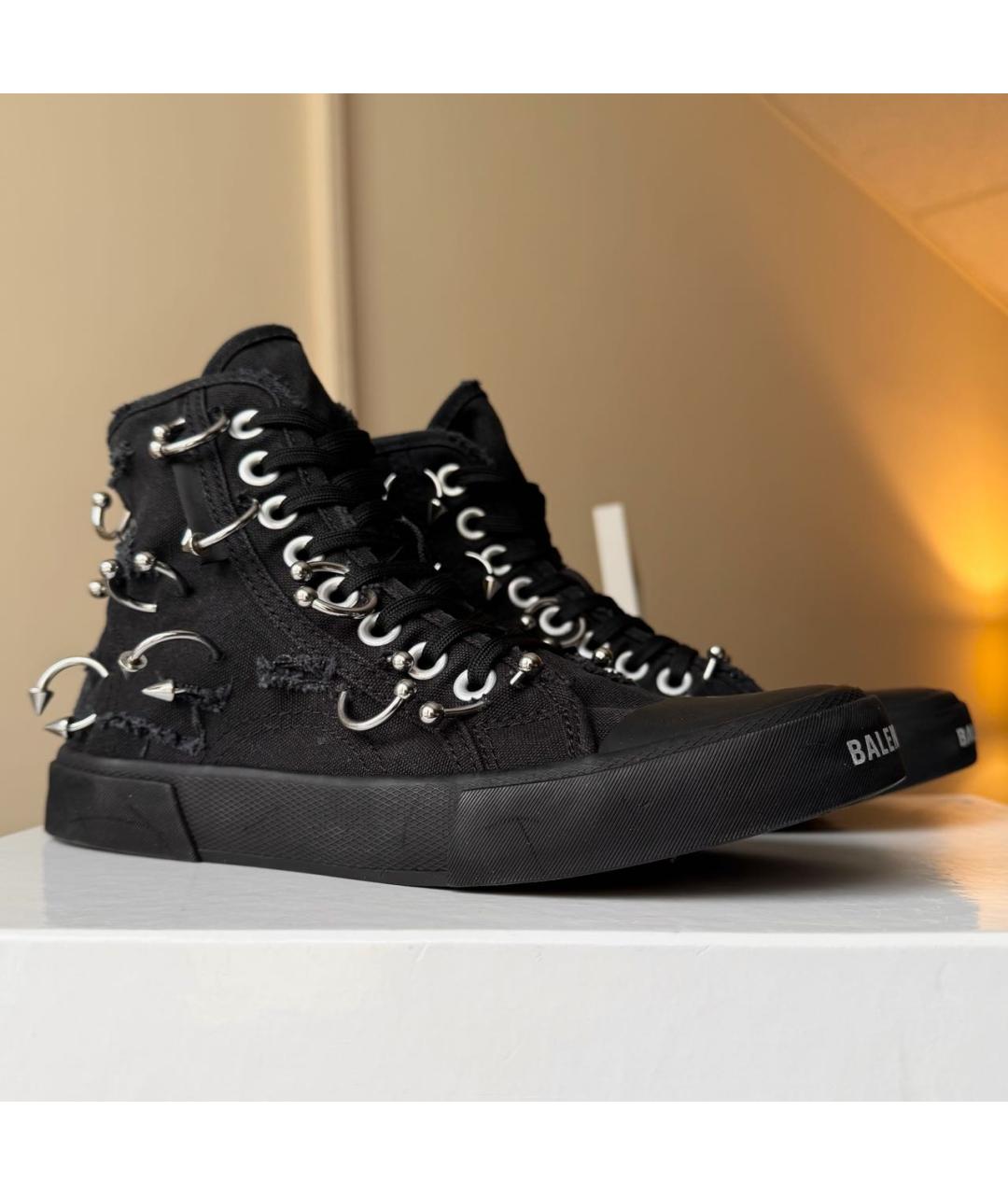 BALENCIAGA Черные текстильные кеды, фото 2