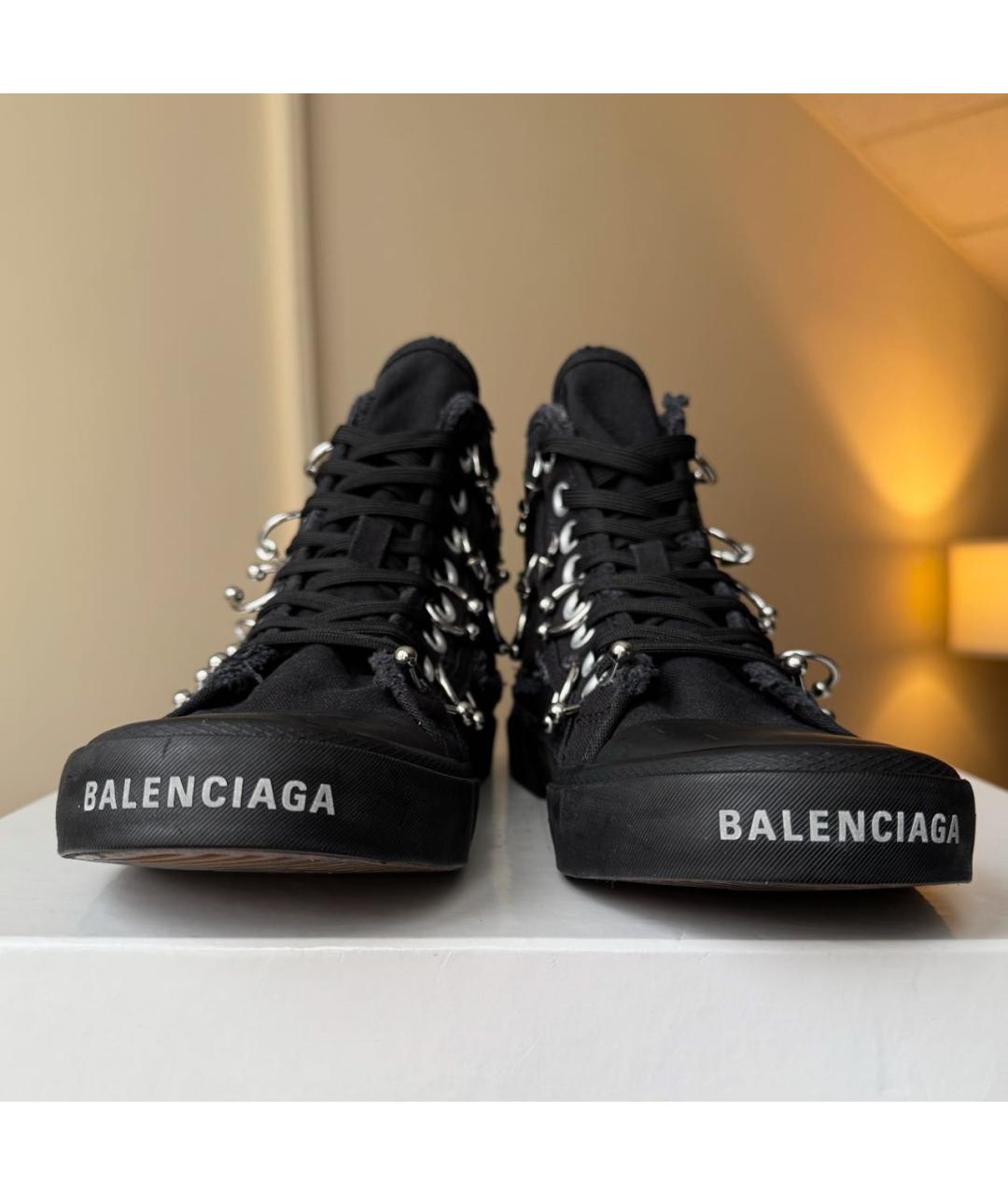 BALENCIAGA Черные текстильные кеды, фото 3