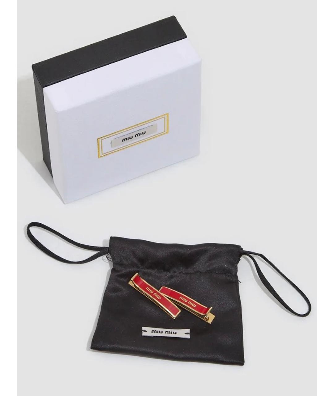 MIU MIU Красная заколка, фото 4