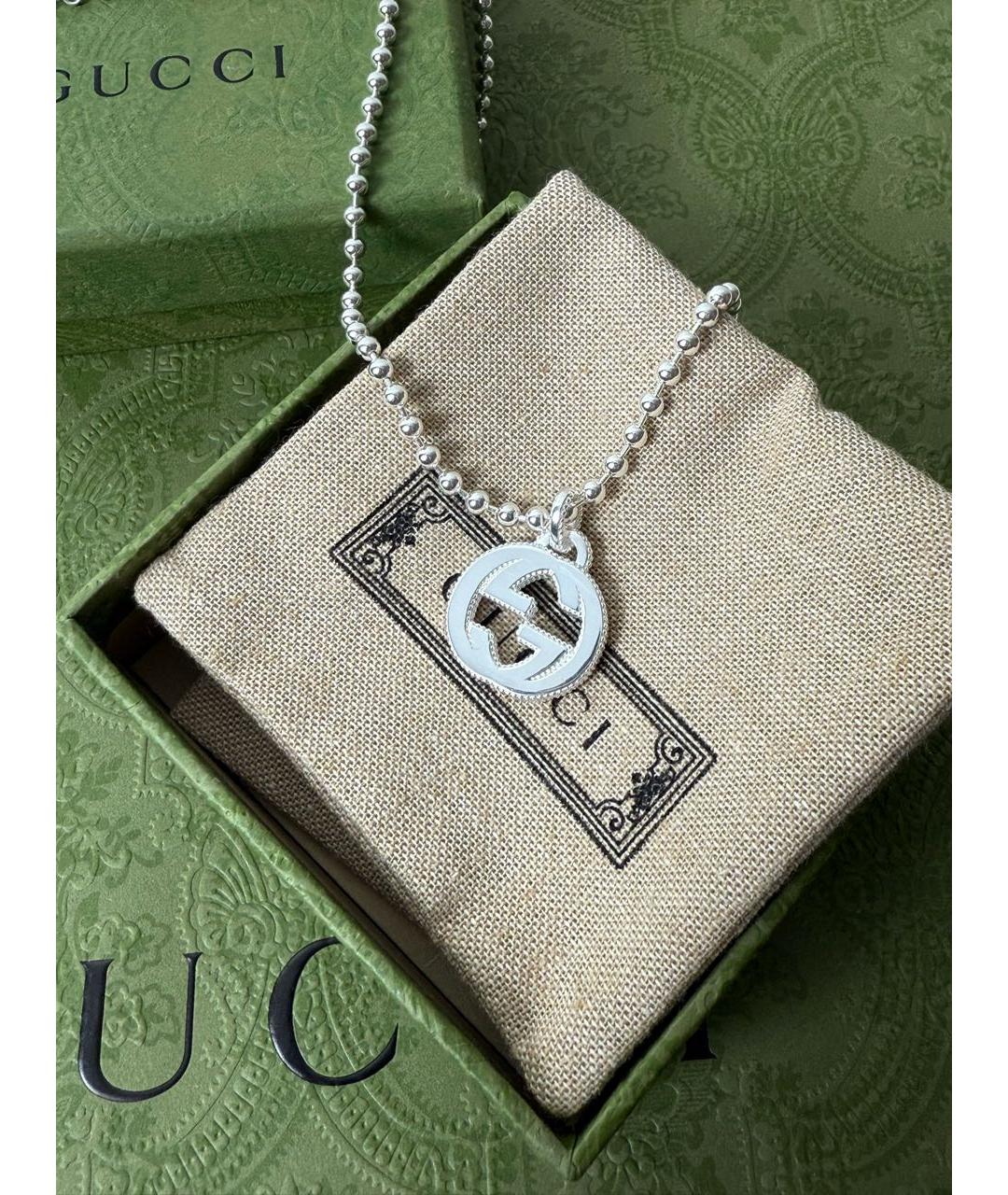 GUCCI Серебряная серебряная подвеска, фото 2