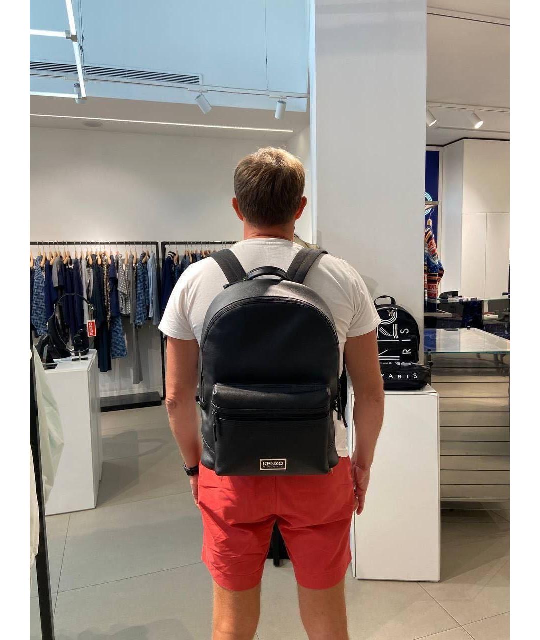 KENZO Черный кожаный рюкзак, фото 6