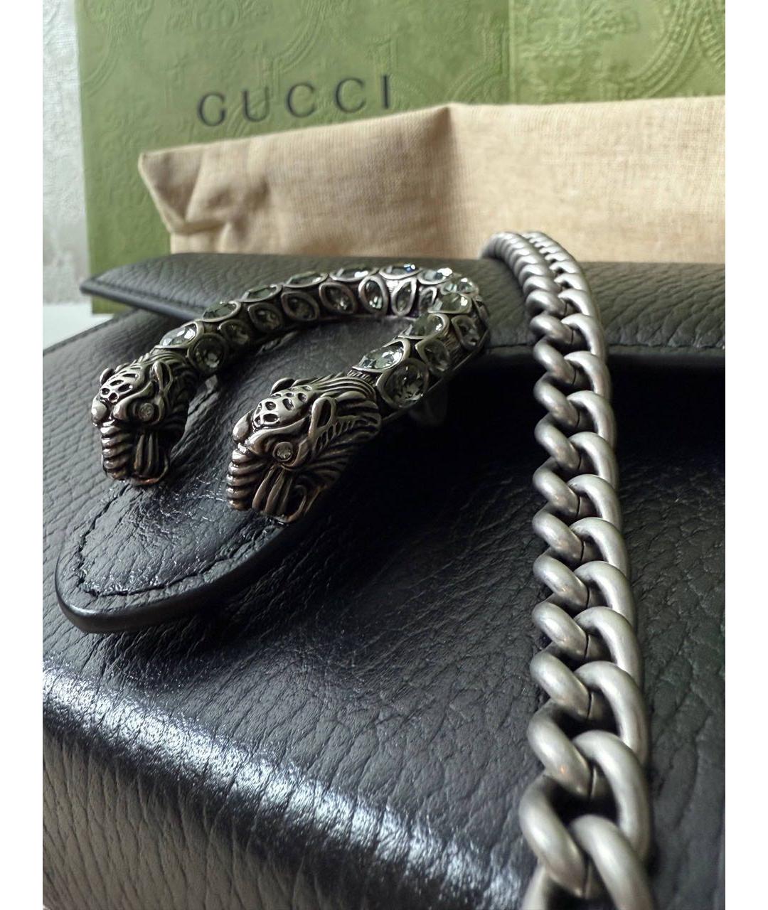 GUCCI Черная кожаная сумка через плечо, фото 3