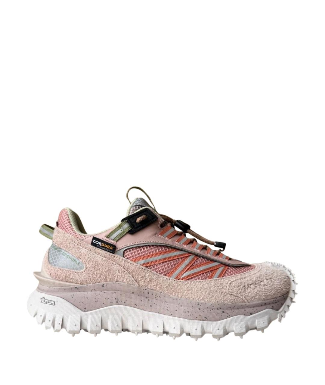 MONCLER Розовые замшевые кроссовки, фото 1