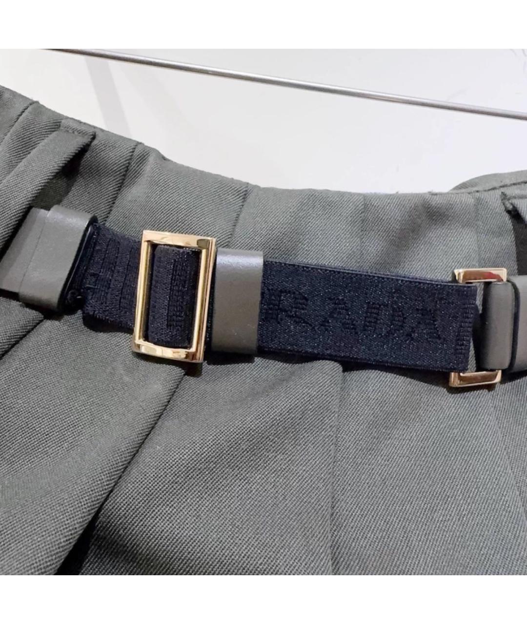 PRADA Серая хлопковая юбка мини, фото 5