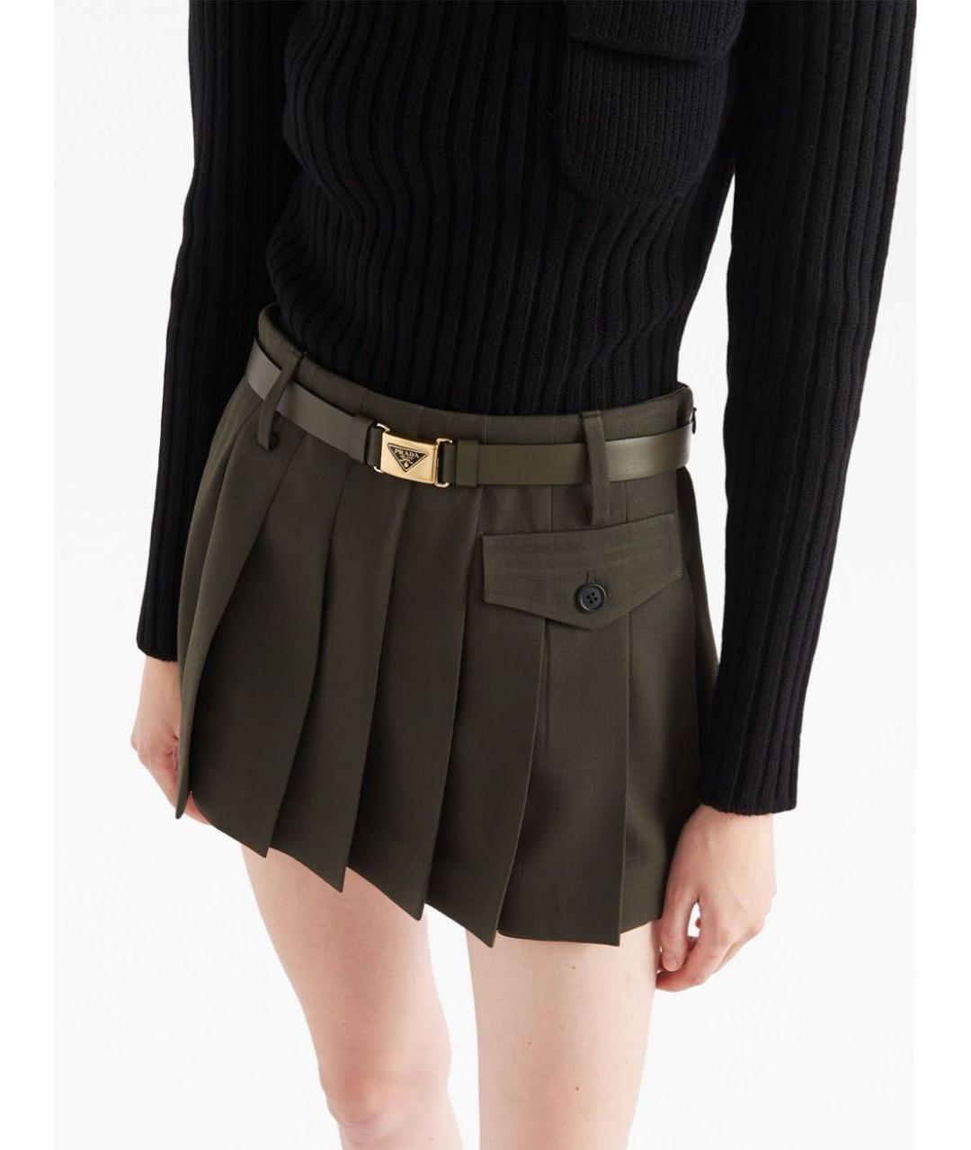 PRADA Серая хлопковая юбка мини, фото 2