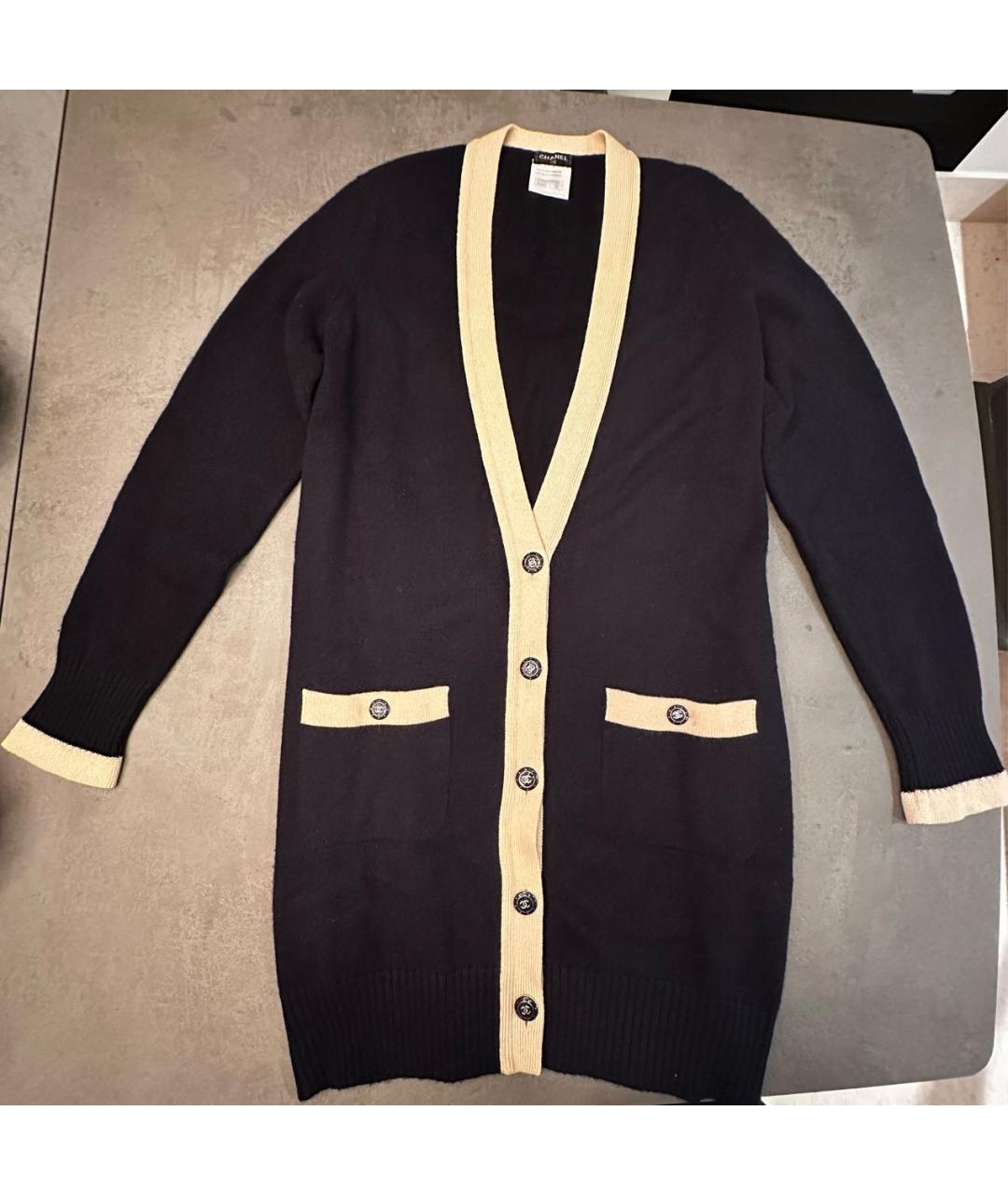 CHANEL Темно-синий кашемировый кардиган, фото 7