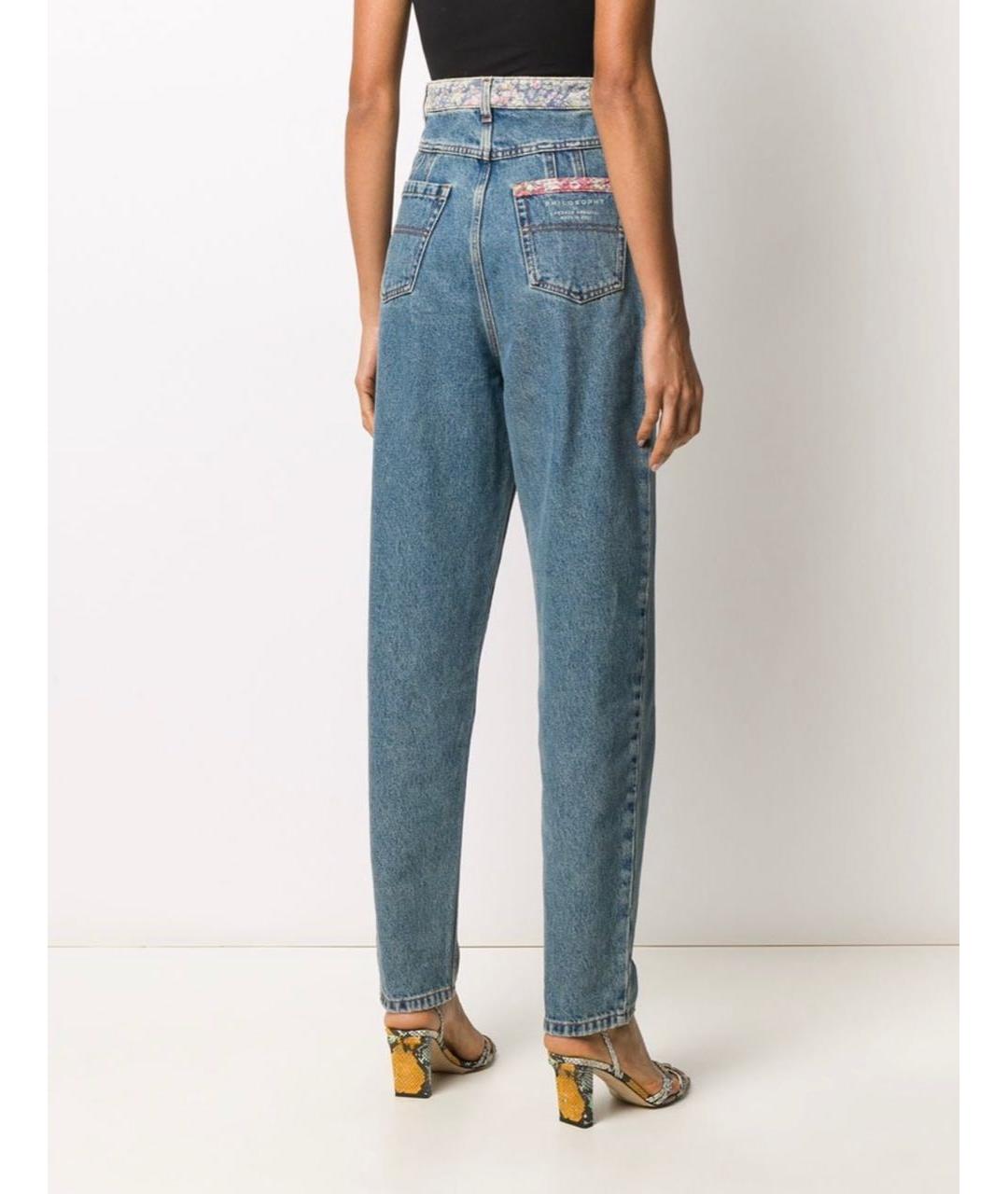 PHILOSOPHY DI LORENZO SERAFINI Синие хлопковые джинсы слим, фото 4