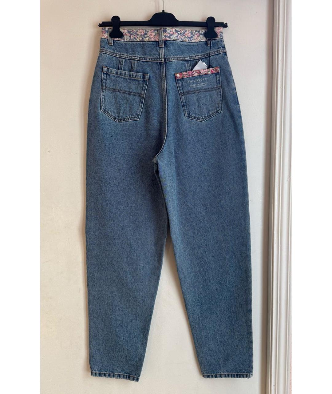 PHILOSOPHY DI LORENZO SERAFINI Синие хлопковые джинсы слим, фото 7