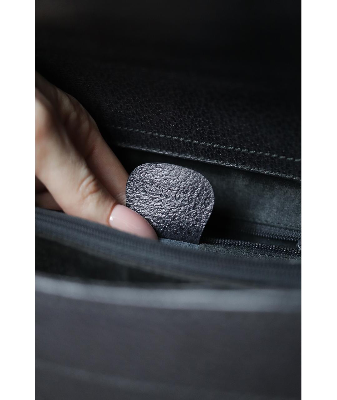 GUCCI Черная кожаная сумка с короткими ручками, фото 6